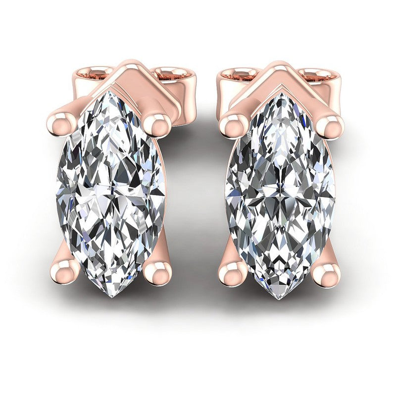 Marquise Diamonds 1.00CT Stud Earrings in 18KT White Gold