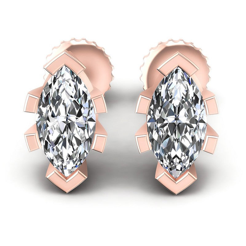 Marquise Diamonds 1.00CT Stud Earrings in 18KT White Gold
