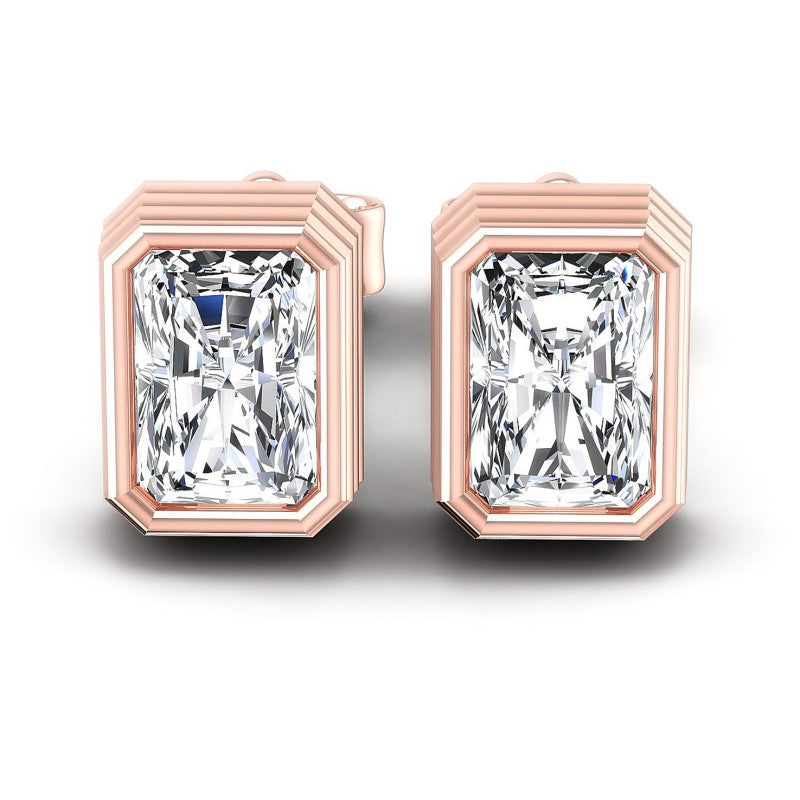 Radiant Diamonds 1.00CT Stud Earrings in 18KT White Gold