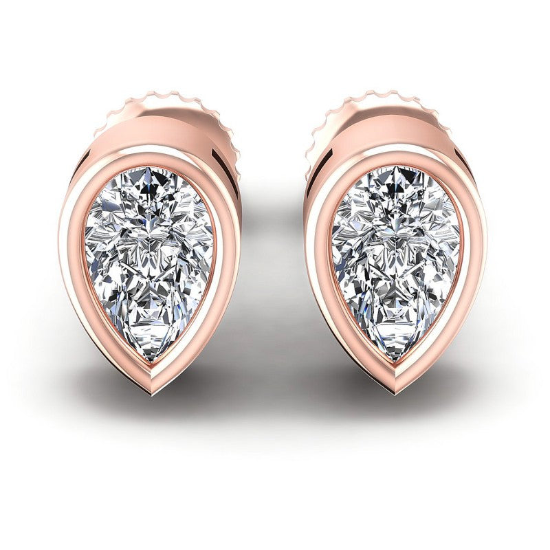 Pear Diamonds 1.00CT Stud Earrings in 18KT White Gold