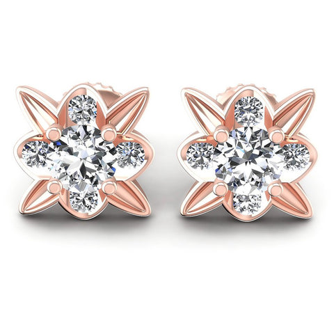 Round Diamonds 0.45CT Designer Studs Earring in 18KT White Gold