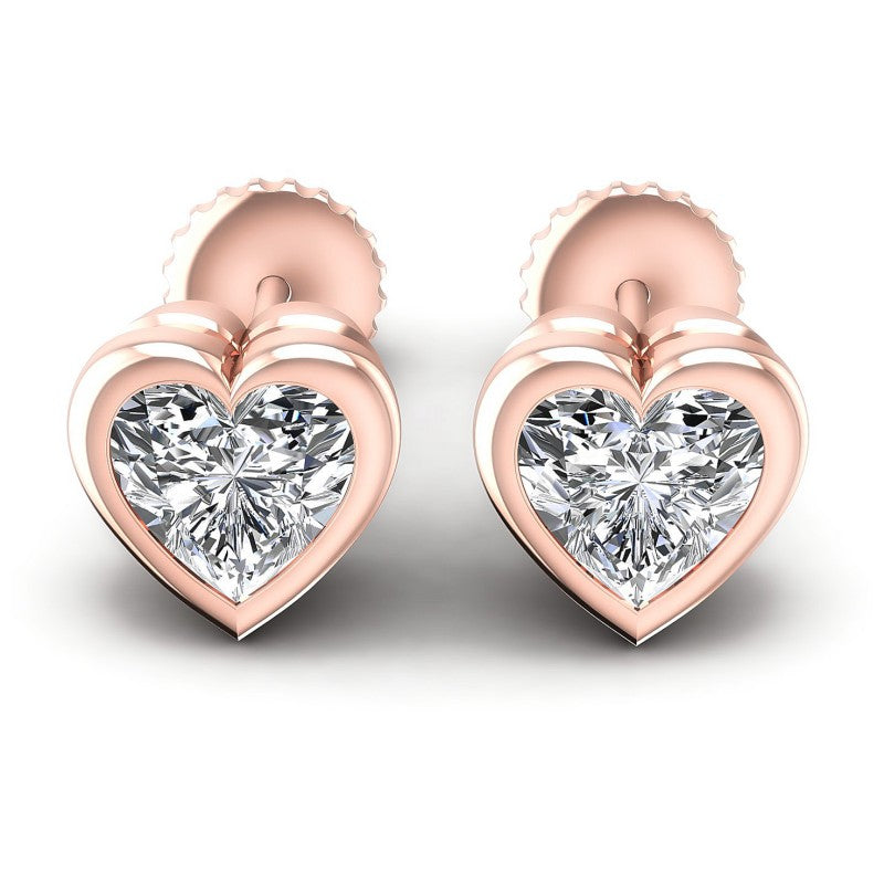 Heart Diamonds 1.00CT Stud Earrings in 18KT White Gold