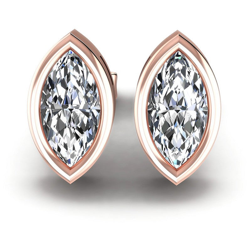 Marquise Diamonds 1.00CT Stud Earrings in 18KT White Gold