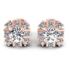 Princess and Round Diamonds 0.65CT Designer Studs Earring in 18KT White Gold
