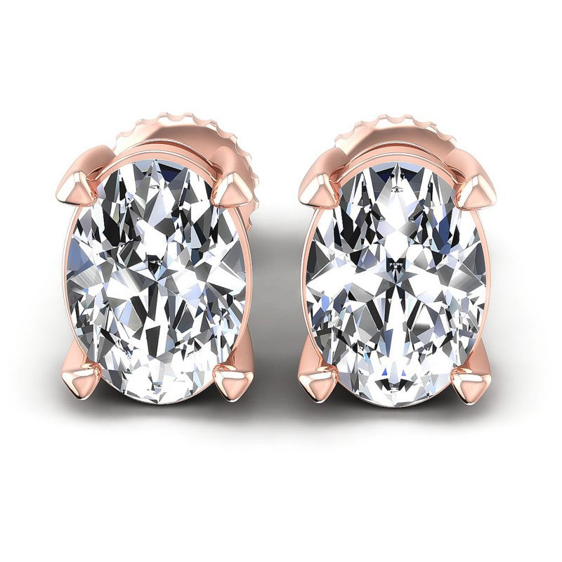 Oval Diamonds 0.25CT Stud Earrings in 18KT White Gold
