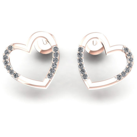 Round Diamonds 0.40CT Heart Earring in 18KT White Gold