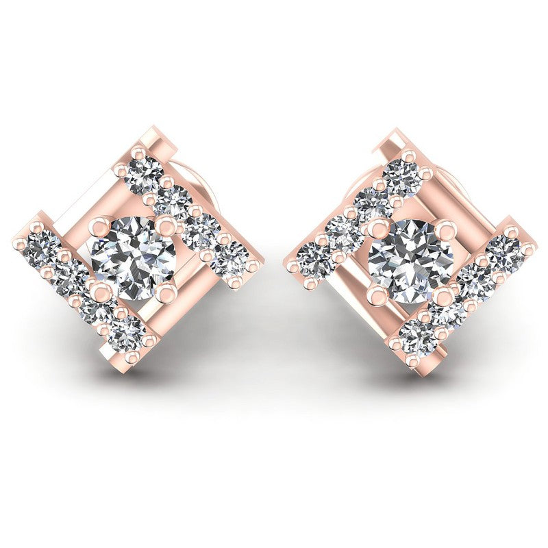 Round Diamonds 1.20CT Designer Studs Earring in 18KT White Gold