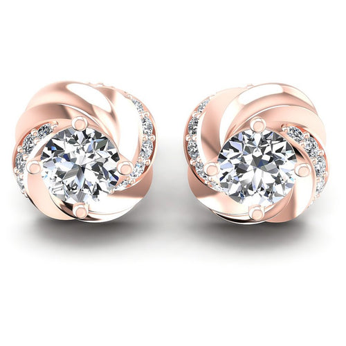 Round Diamonds 0.45CT Designer Studs Earring in 18KT White Gold
