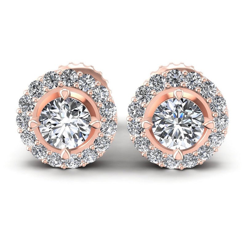 Round Diamonds 0.55CT Designer Studs Earring in 18KT White Gold