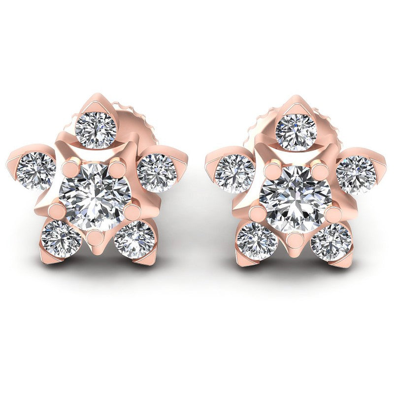 Round Diamonds 0.55CT Designer Studs Earring in 18KT White Gold
