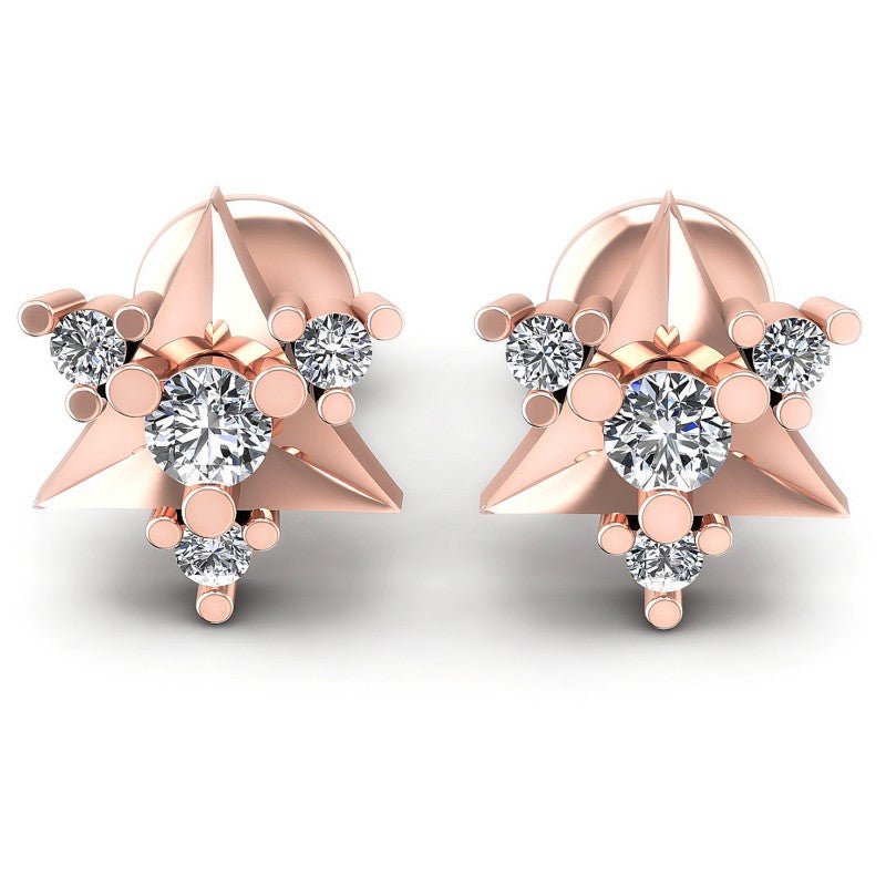 Round Diamonds 1.10CT Designer Studs Earring in 18KT White Gold