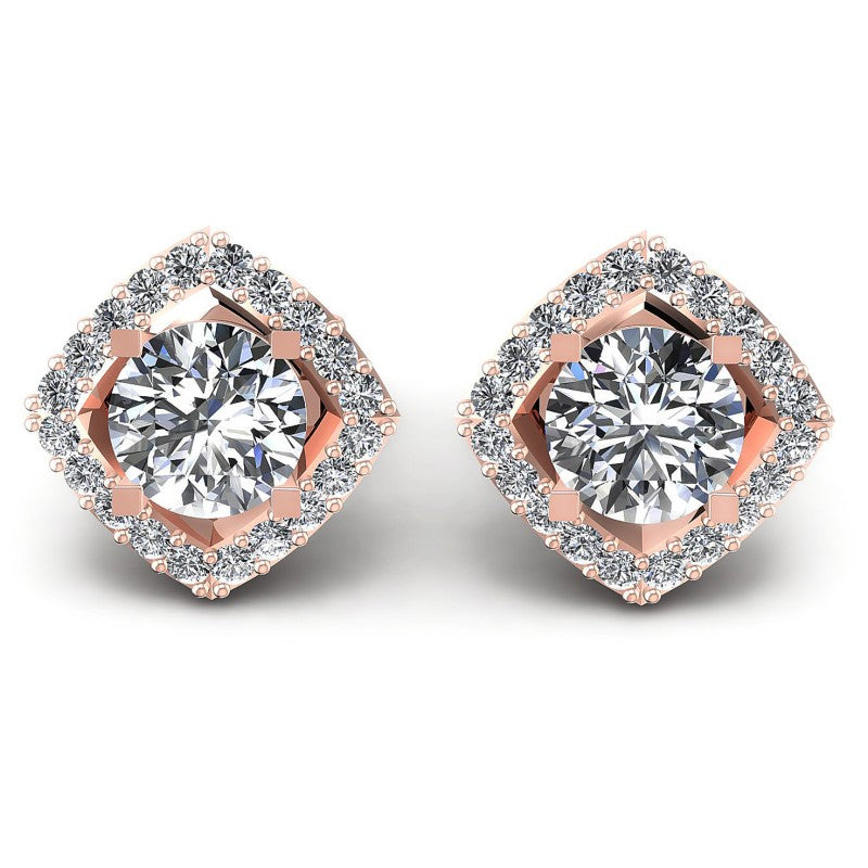 Round Diamonds 1.30CT Designer Studs Earring in 18KT White Gold
