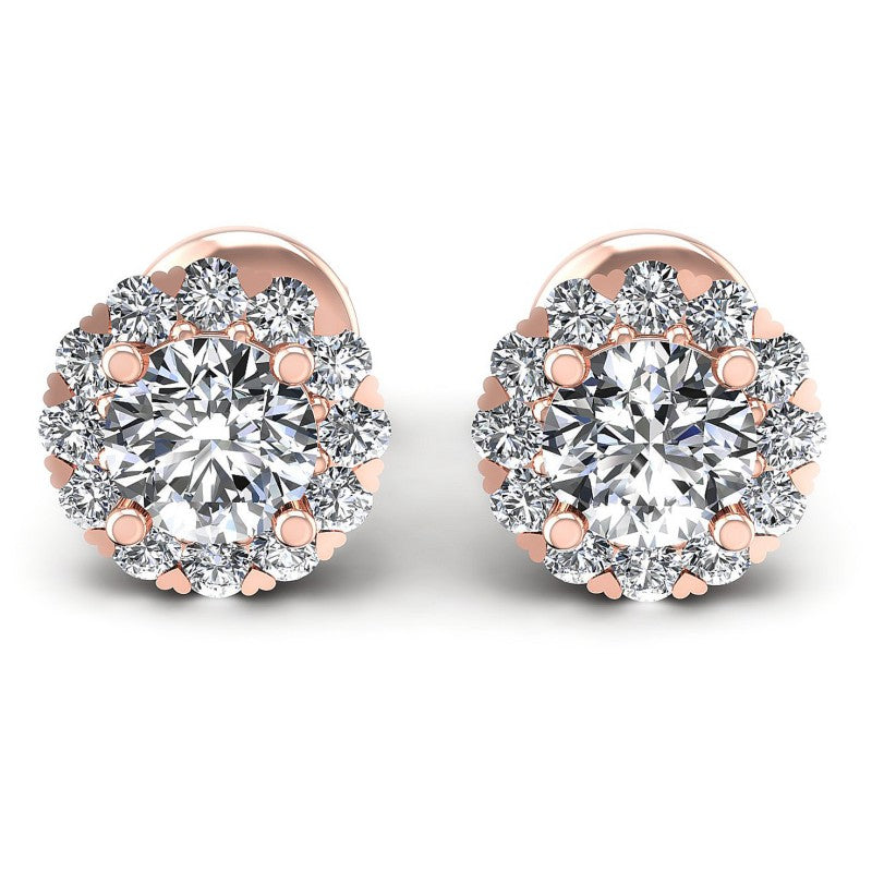 Round Diamonds 1.50CT Designer Studs Earring in 18KT White Gold