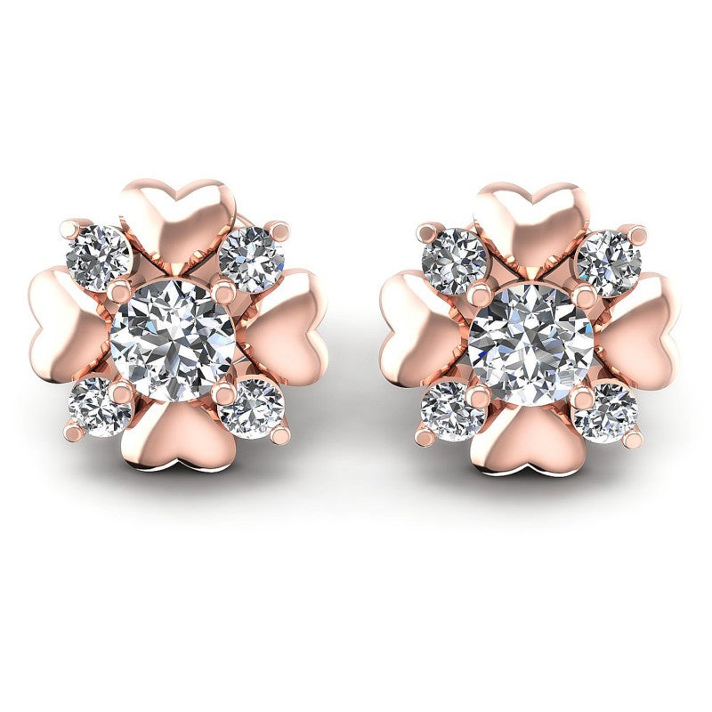 Round Diamonds 0.55CT Designer Studs Earring in 18KT White Gold