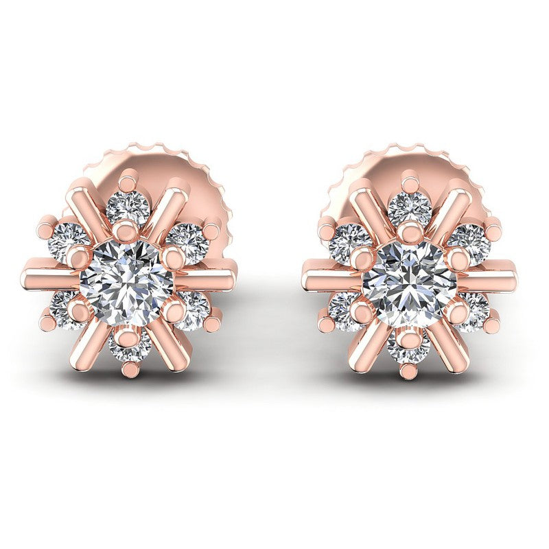 Round Diamonds 1.20CT Designer Studs Earring in 18KT White Gold