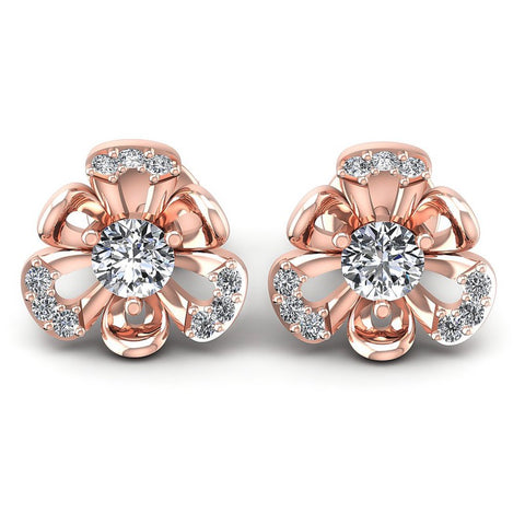 Round Diamonds 0.45CT Designer Studs Earring in 18KT White Gold