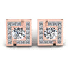 Princess and Round Diamonds 0.95CT Designer Studs Earring in 18KT White Gold