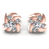 Round Diamonds 0.65CT Designer Studs Earring in 18KT White Gold