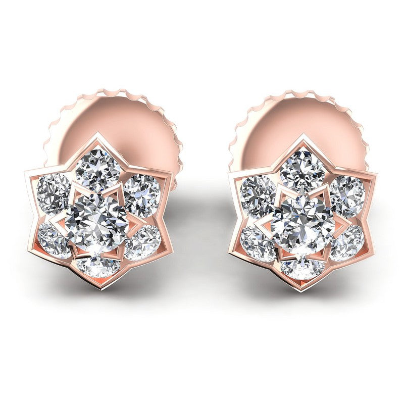 Round Diamonds 1.30CT Designer Studs Earring in 18KT White Gold