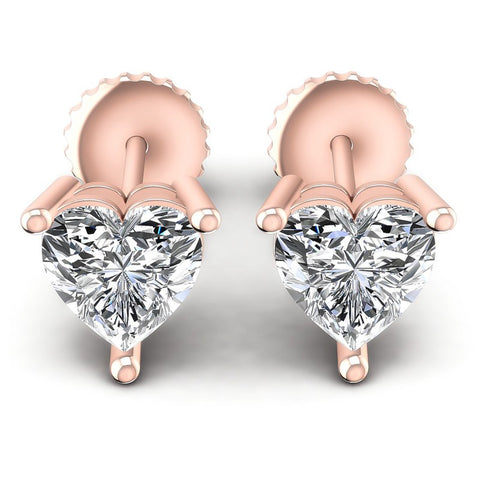 Heart Diamonds 1.00CT Stud Earrings in 18KT White Gold