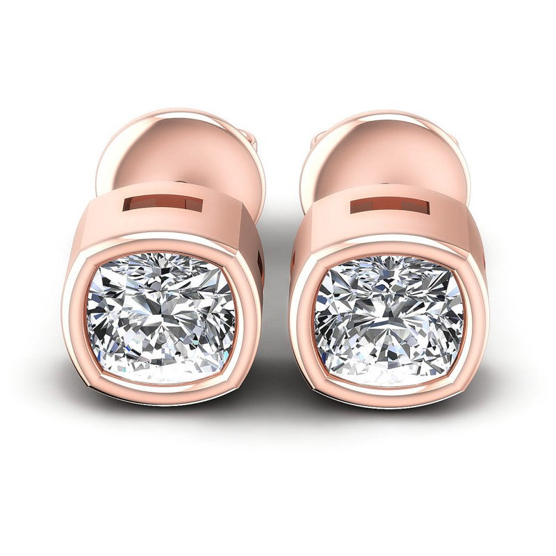 Cushion Diamonds 1.00CT Stud Earrings in 18KT White Gold