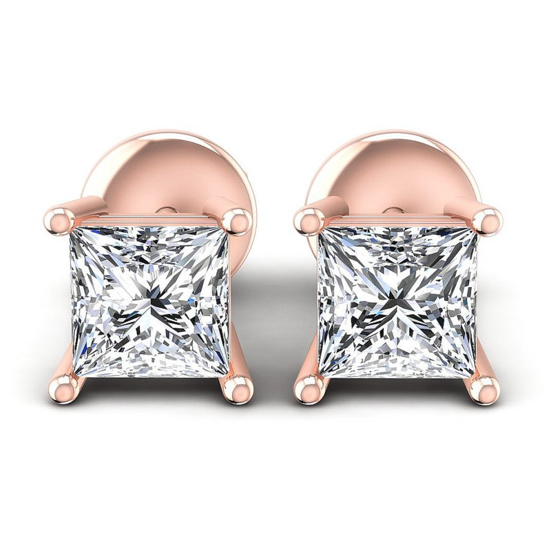 Princess Diamonds 0.25CT Stud Earrings in 18KT White Gold