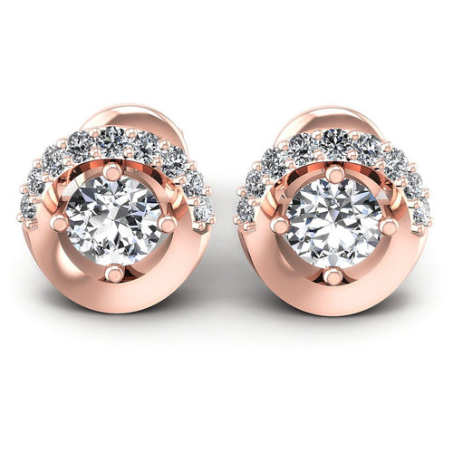 Round Diamonds 0.45CT Designer Studs Earring in 18KT White Gold