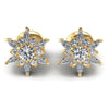 Round and Marquise Diamonds 0.95CT Designer Studs Earring in 14KT White Gold