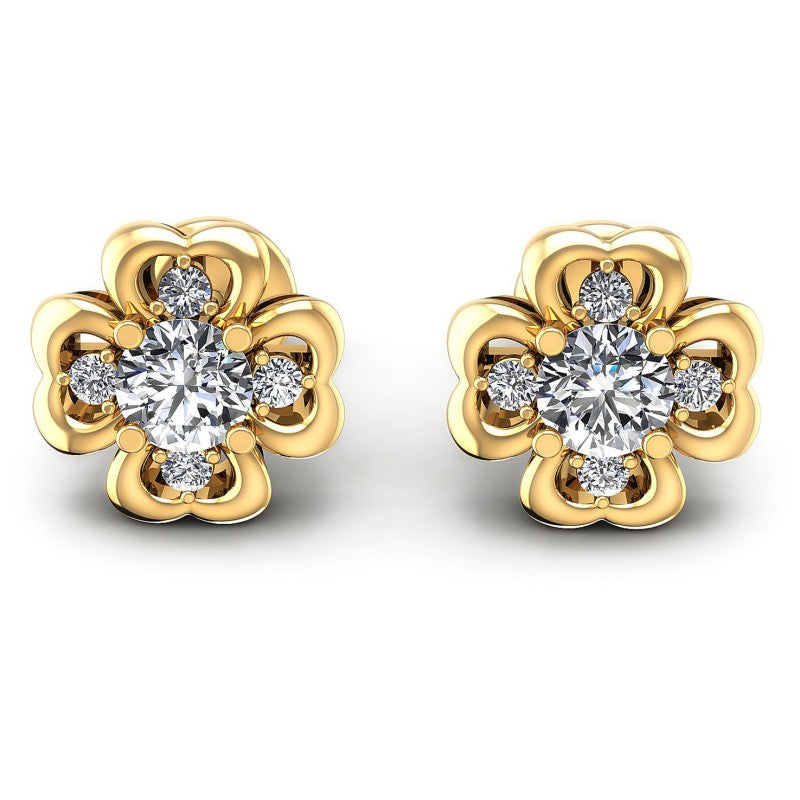 Round Diamonds 0.35CT Designer Studs Earring in 14KT White Gold