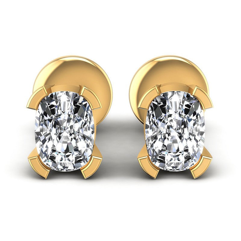Cushion Diamonds 1.00CT Stud Earrings in 14KT White Gold