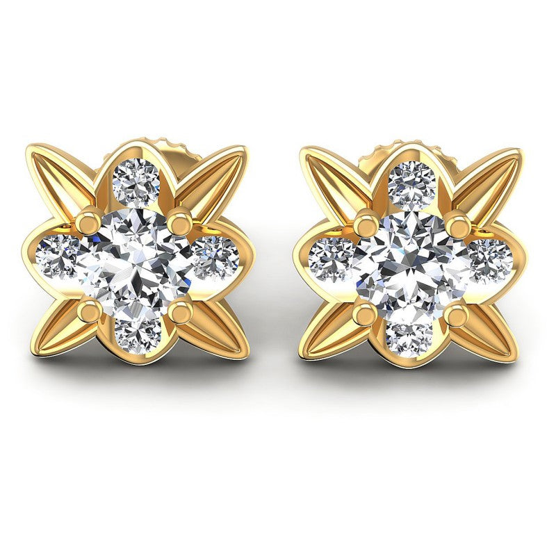 Round Diamonds 0.45CT Designer Studs Earring in 14KT White Gold