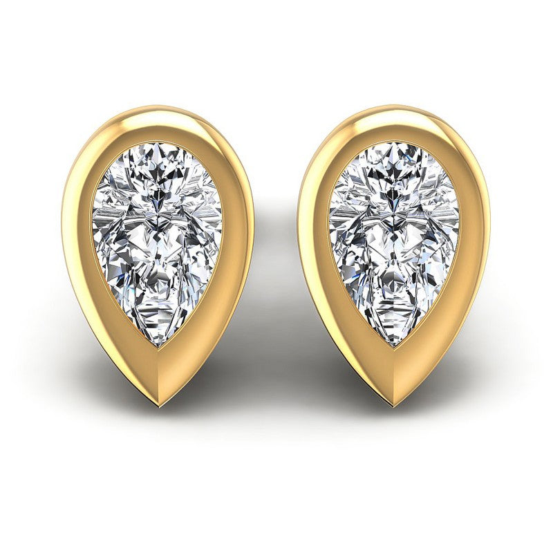 Pear Diamonds 1.00CT Stud Earrings in 14KT White Gold