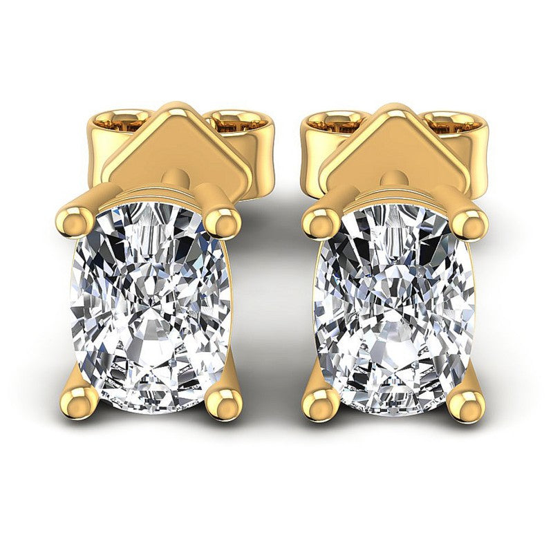 Cushion Diamonds 1.00CT Stud Earrings in 14KT White Gold