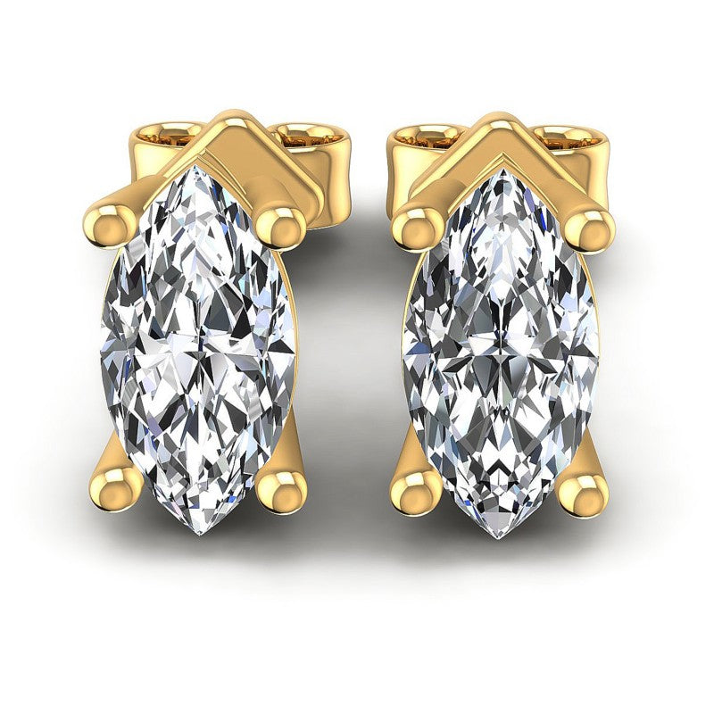Marquise Diamonds 1.00CT Stud Earrings in 14KT White Gold
