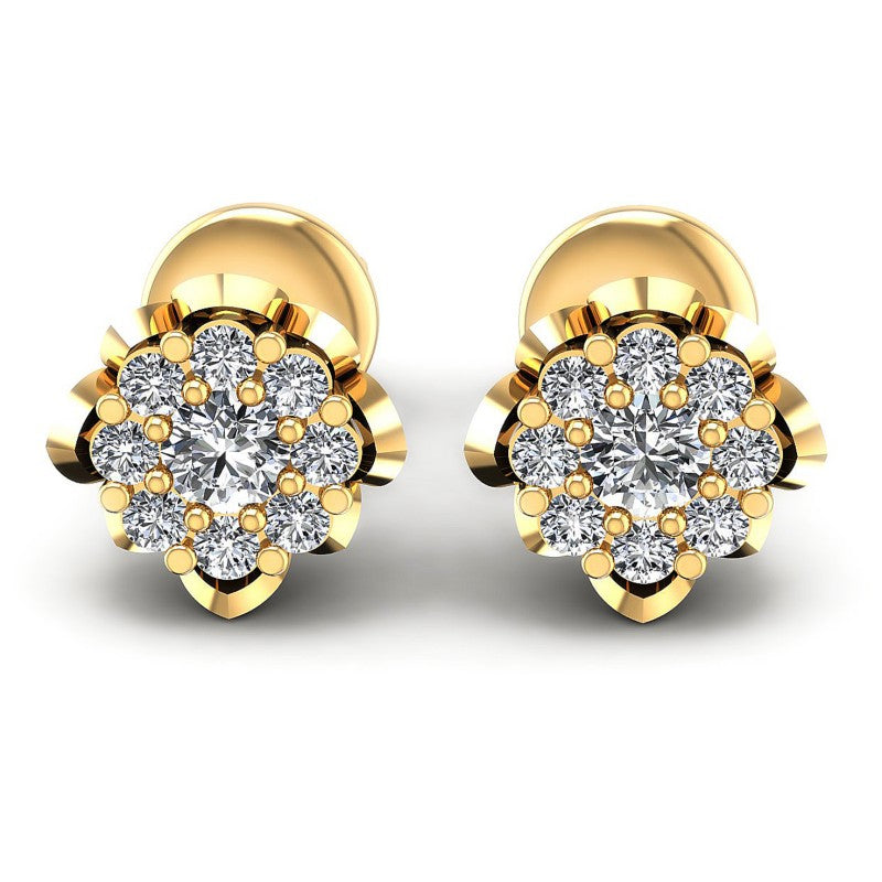 Round Diamonds 1.20CT Designer Studs Earring in 14KT White Gold