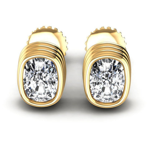 Cushion Diamonds 1.00CT Stud Earrings in 14KT White Gold