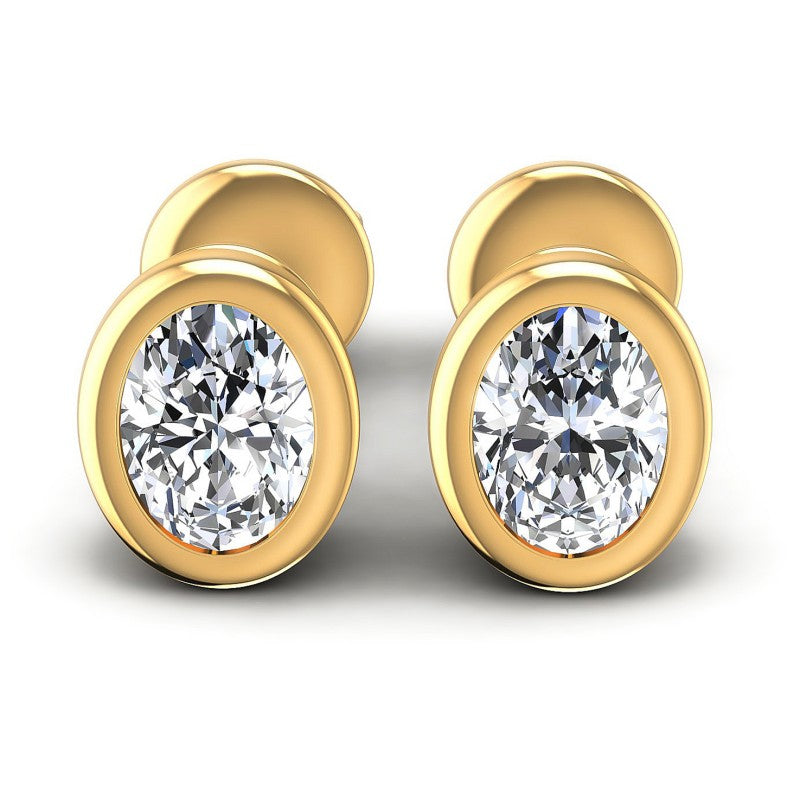 Oval Diamonds 1.00CT Stud Earrings in 14KT White Gold