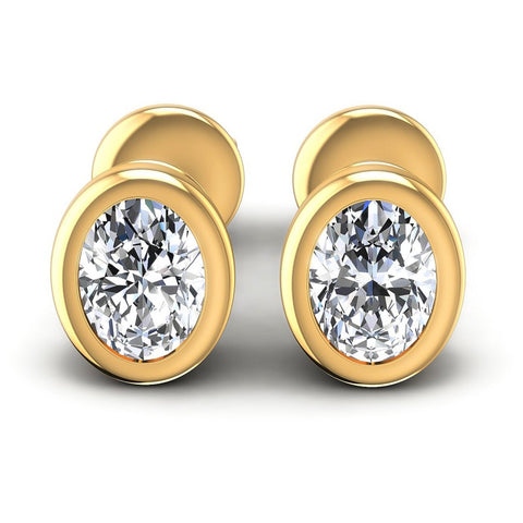 Oval Diamonds 1.00CT Stud Earrings in 14KT White Gold