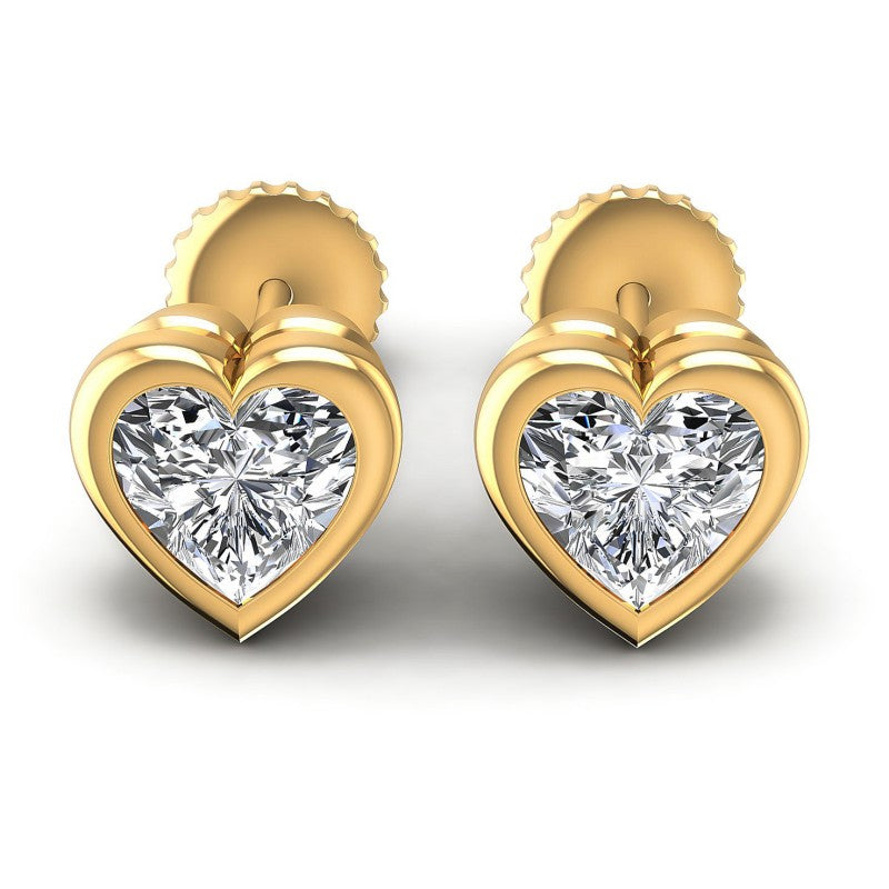 Heart Diamonds 1.00CT Stud Earrings in 14KT White Gold