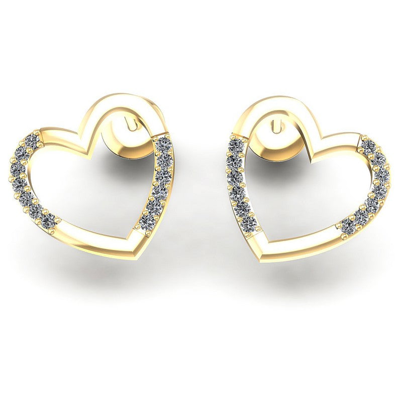 Round Diamonds 0.40CT Heart Earring in 14KT White Gold