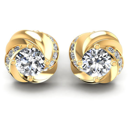 Round Diamonds 0.45CT Designer Studs Earring in 14KT White Gold