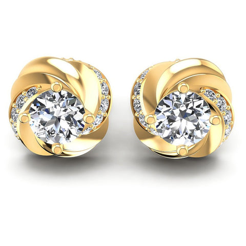 Round Diamonds 0.45CT Designer Studs Earring in 14KT White Gold