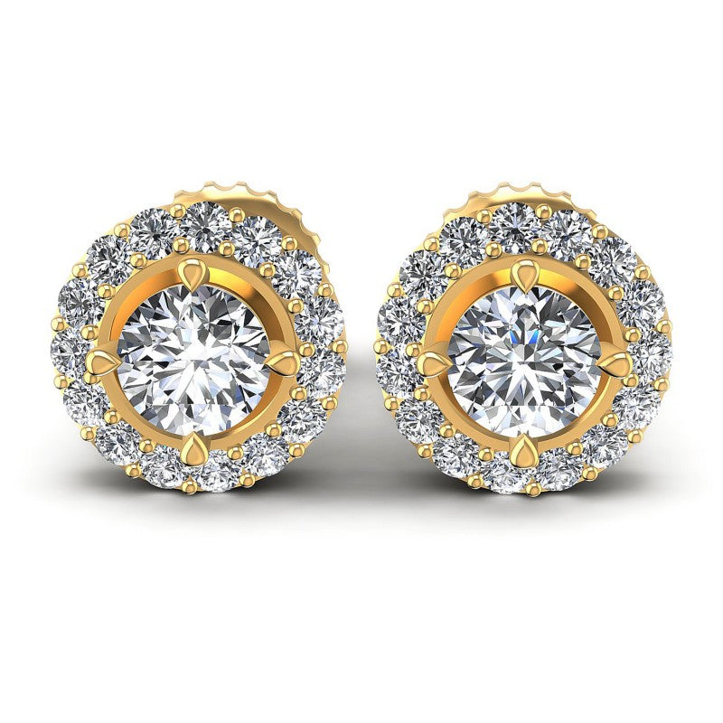 Round Diamonds 0.55CT Designer Studs Earring in 14KT White Gold