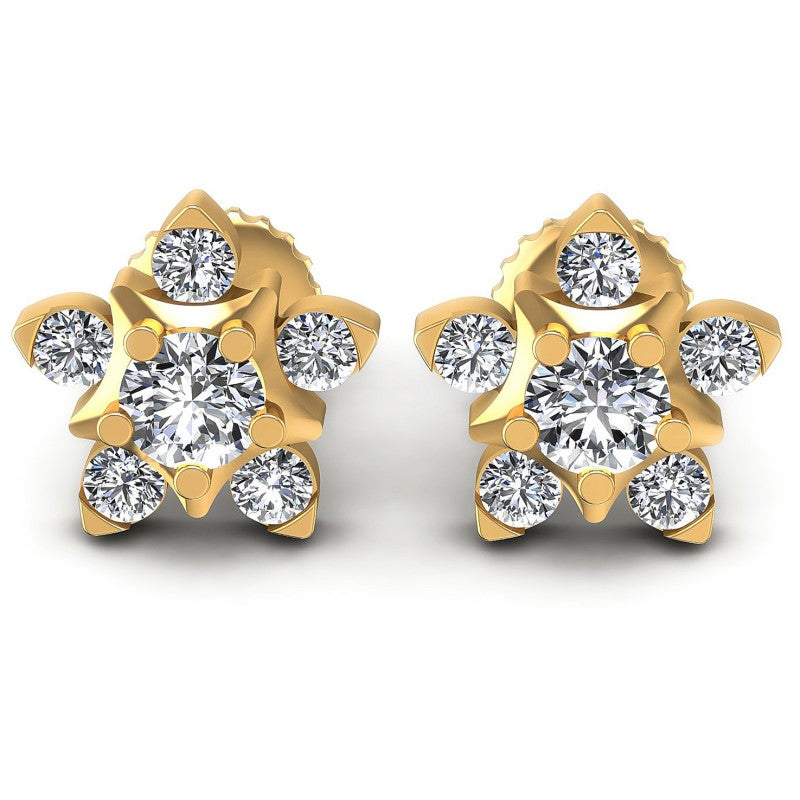 Round Diamonds 0.55CT Designer Studs Earring in 14KT White Gold