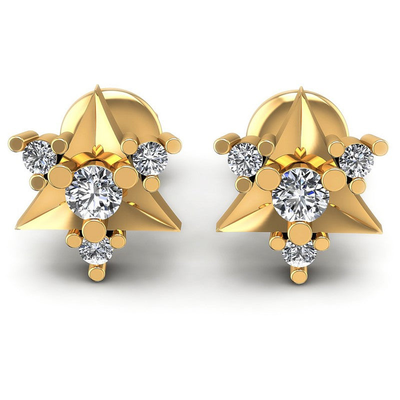 Round Diamonds 1.10CT Designer Studs Earring in 14KT White Gold