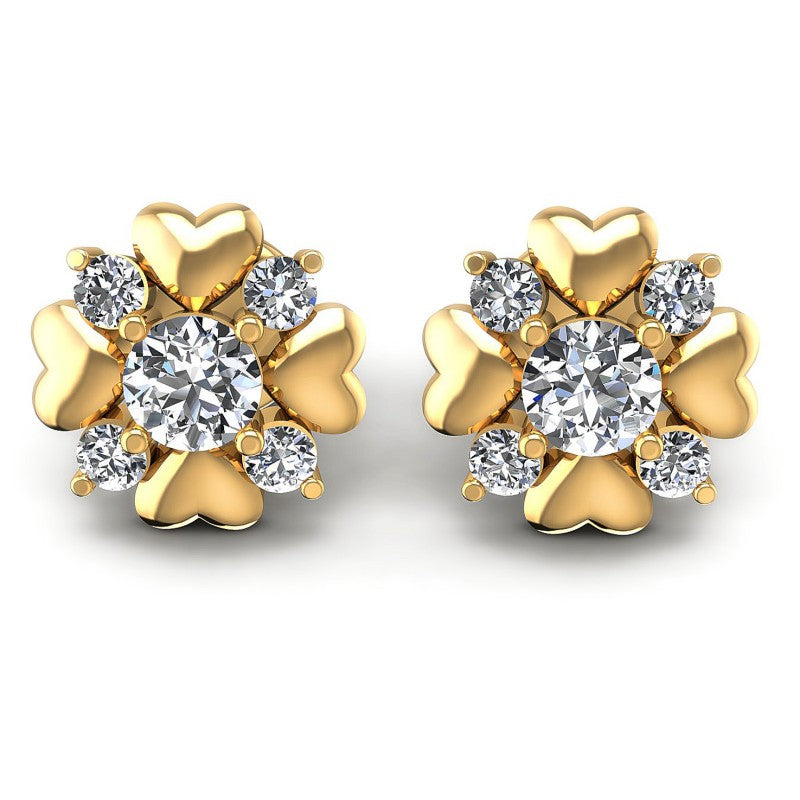 Round Diamonds 0.55CT Designer Studs Earring in 14KT White Gold