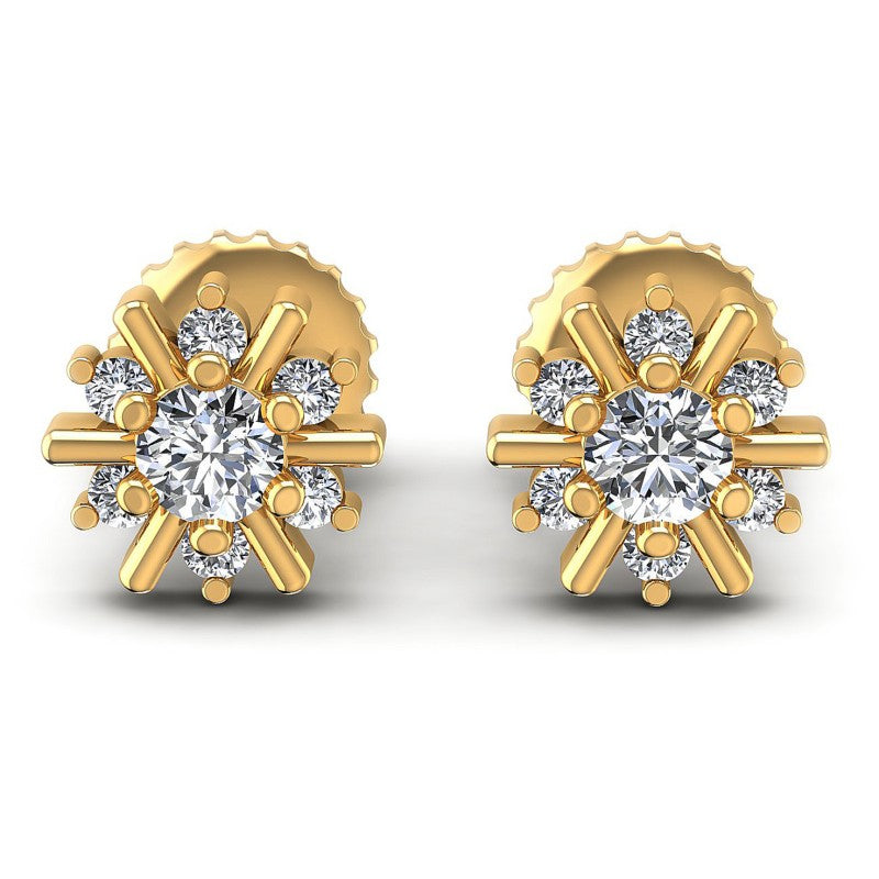Round Diamonds 1.20CT Designer Studs Earring in 14KT White Gold
