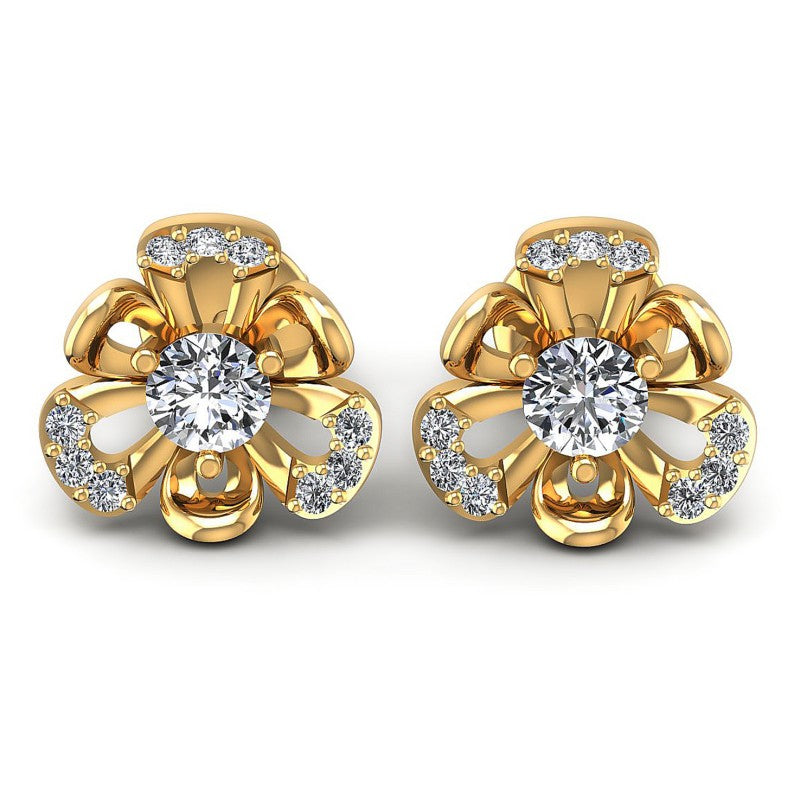Round Diamonds 0.45CT Designer Studs Earring in 14KT White Gold