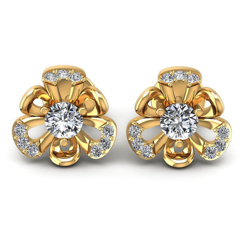 Round Diamonds 0.45CT Designer Studs Earring in 14KT White Gold
