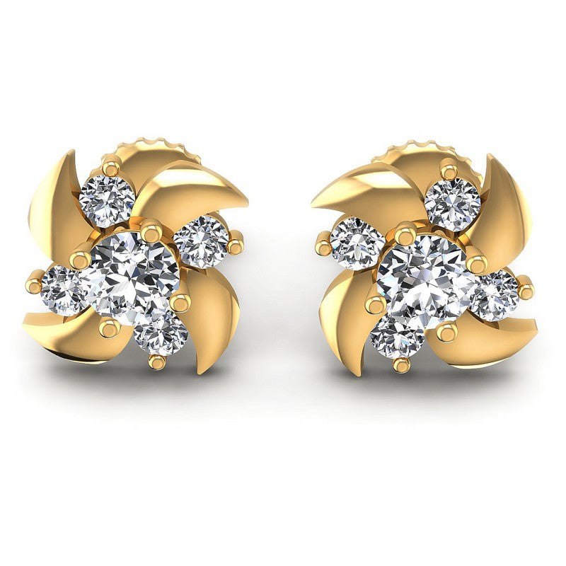 Round Diamonds 0.65CT Designer Studs Earring in 14KT White Gold